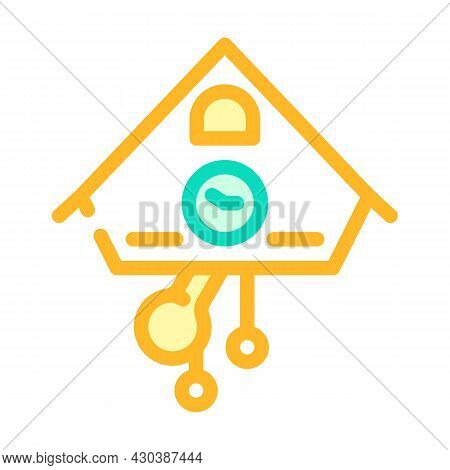 Cuckoo Clock Color Icon Vector. Cuckoo Clock Sign. Isolated Symbol Illustration