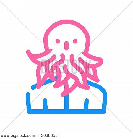 Cthulhu Fantasy Character Color Icon Vector. Cthulhu Fantasy Character Sign. Isolated Symbol Illustr