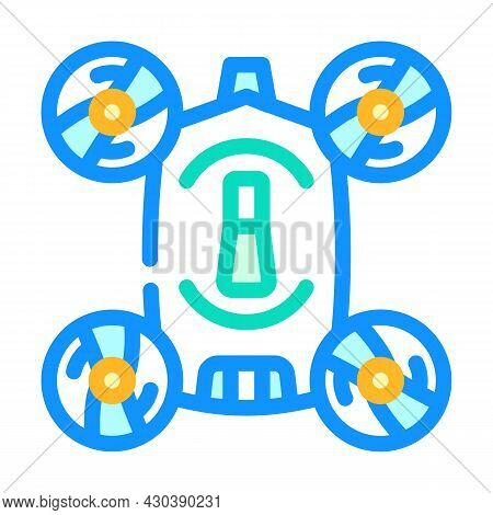 Copter Robot Color Icon Vector. Copter Robot Sign. Isolated Symbol Illustration