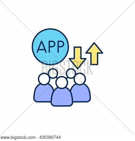 Defining Target Audience For Mobile App Rgb Color Icon. Gaining Customer Loyalty. Isolated Vector Il