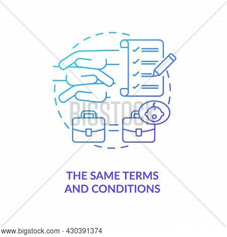 Same Terms And Conditions Blue Gradient Icon . Get Back To Work After Parental Leave Abstract Idea T