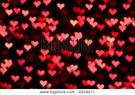 Bokeh Red Hearts