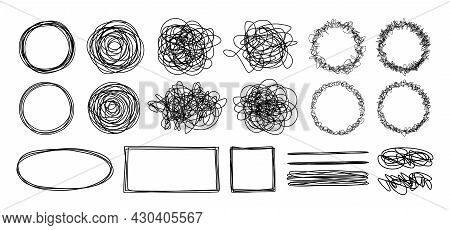 Tangled Grungy Scribbles Isolated On White Background