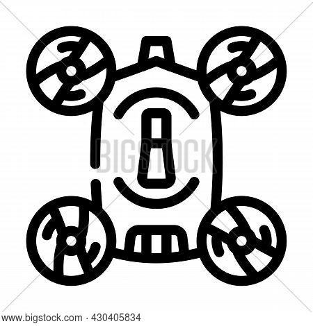 Copter Robot Line Icon Vector. Copter Robot Sign. Isolated Contour Symbol Black Illustration