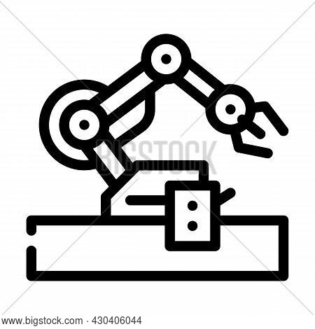 Robotic Arm Robot Line Icon Vector. Robotic Arm Robot Sign. Isolated Contour Symbol Black Illustrati