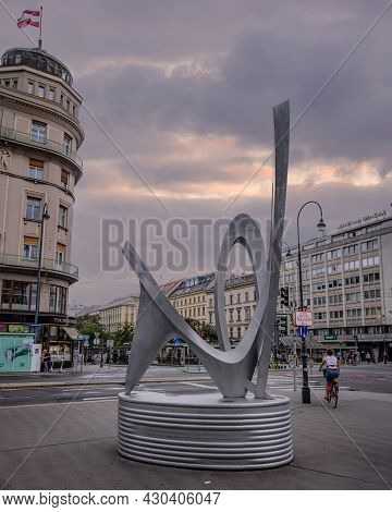 Sculpture At Karajan Square In The City Of Vienna - Vienna, Austria - August 1, 2021