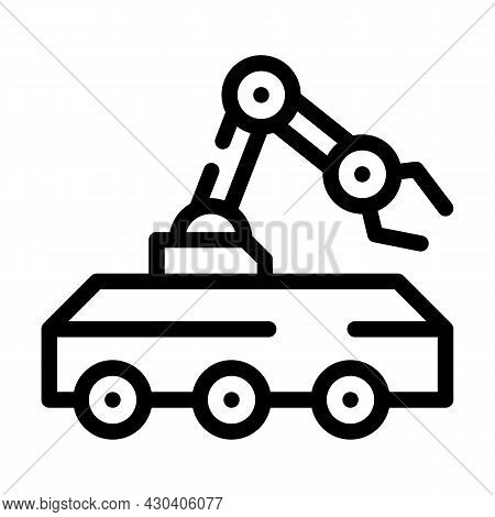 Mine Neutralization Robot Line Icon Vector. Mine Neutralization Robot Sign. Isolated Contour Symbol 