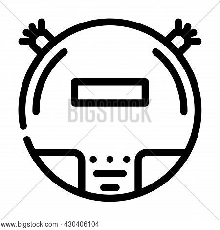 Vacuum Cleaner Robot Line Icon Vector. Vacuum Cleaner Robot Sign. Isolated Contour Symbol Black Illu