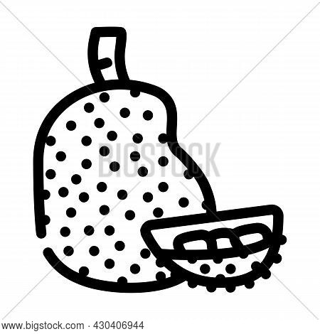 Jackfruit Fruit Line Icon Vector. Jackfruit Fruit Sign. Isolated Contour Symbol Black Illustration