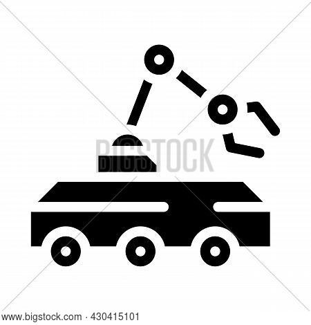 Mine Neutralization Robot Glyph Icon Vector. Mine Neutralization Robot Sign. Isolated Contour Symbol