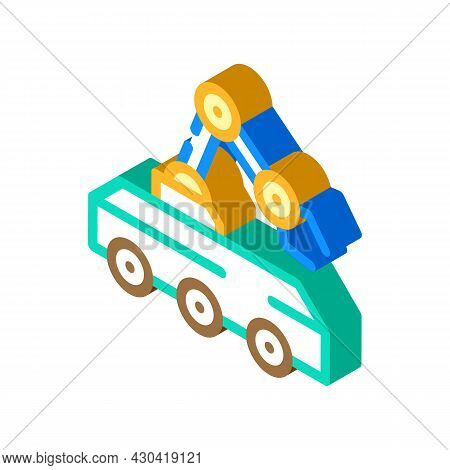 Mine Neutralization Robot Isometric Icon Vector. Mine Neutralization Robot Sign. Isolated Symbol Ill