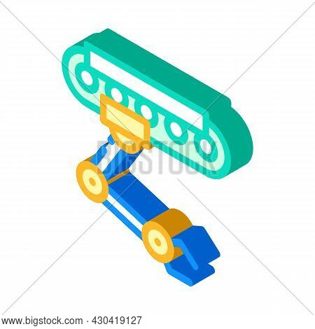 Robotic Hand On Rail Isometric Icon Vector. Robotic Hand On Rail Sign. Isolated Symbol Illustration