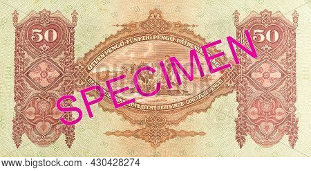 Single Historic 50 Hungarian Pengo Banknote (1932) Reverse Specimen