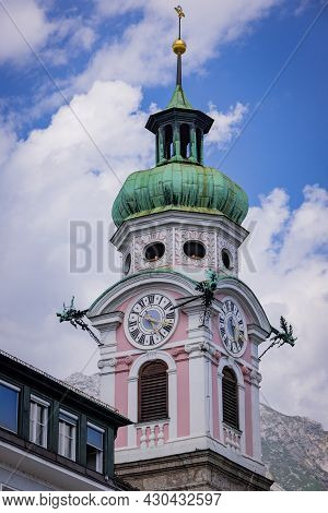 Famous Church Called Spitalskirche In The City Center Of Innsbruck - Travel Photography
