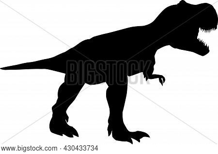 The Silhouette Of A Large Dinosaur And The Most Terrible And Evil.