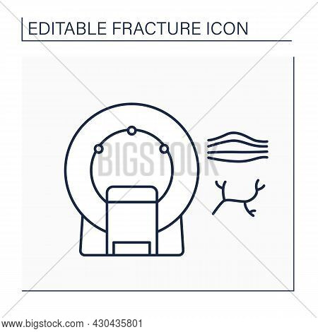 Mri Line Icon. Magnetic Resonance Imaging.safe, Painless Test.examination Tendon Or Ligament. Modern