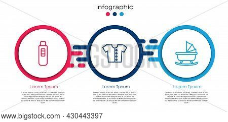 Set Line Pregnancy Test, Baby T-shirt And Stroller. Business Infographic Template. Vector