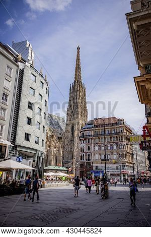 Cathedral St Stephan In Vienna Called Stephansdom In The City Center - Vienna, Austria - August 1, 2