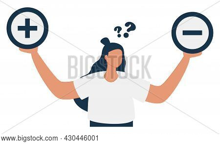 Pros And Cons Advantage Comparison In Flat Tiny Persons Concept Vector Illustration. Choice Between 