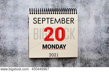 Wall Calendar With A Red Pin - September 20