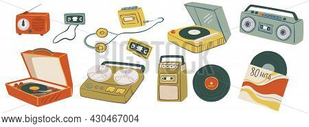 Vinyl Plates And Magnetophones For Playing Music