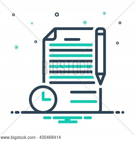 Mix Icon For Term Period Duration Conditions Document Deal Phrase Long-term Contract Agreement