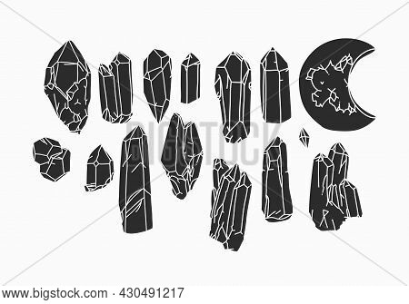 Hand Drawn Vector Abstract Stock Flat Graphic Illustrations Collection Set With Logo Elements, Bohem