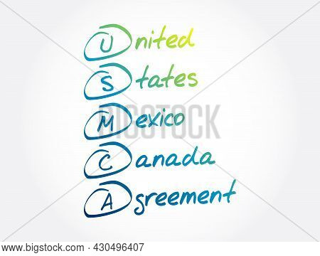 Usmca - United States Mexico Canada Agreement Acronym, Concept Background
