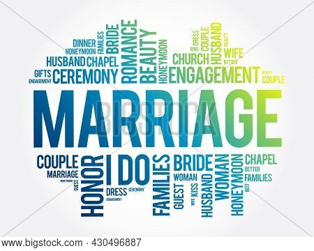 Marriage - Word Cloud Collage, Concept Background