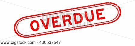 Grunge Red Overdue Word Rubber Seal Stamp On White Background