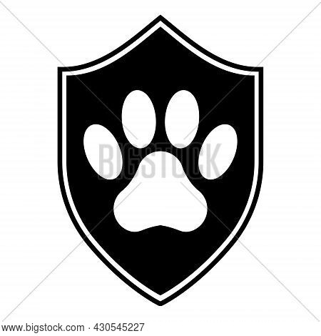 Animal Protection Logo Shild Sewn With Animal Paw Print