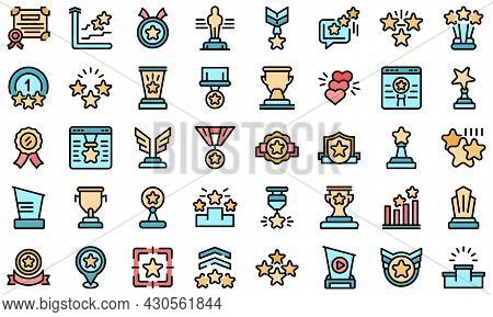 Ranking Icon. Outline Set Of Ranking Vector Icon Thin Line Color Flat On White