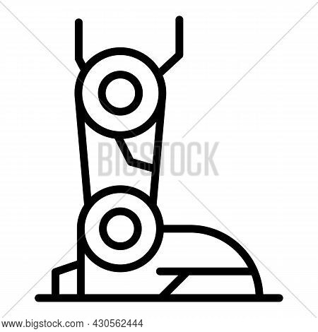 Robot Foot Icon Outline Vector. Exoskeleton Suit. Artificial Human