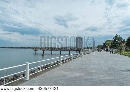 Famous Travemunde Beach At The Baltic Sea - Lubeck, Germany - May 10, 2021