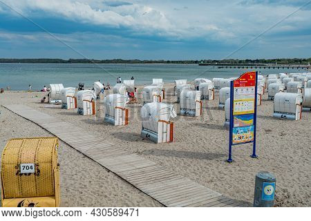 Famous Travemunde Beach At The Baltic Sea - Lubeck, Germany - May 10, 2021