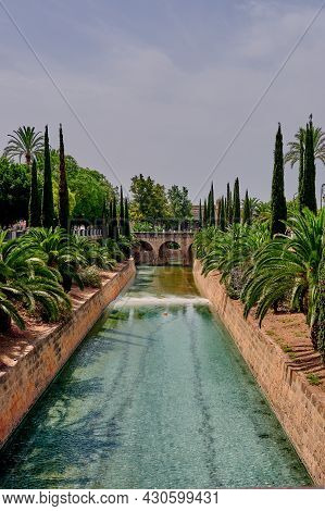 Canal Torrent De Sa Riera In The Street Paseo De Mallorca In The Center Of Palma De Mallorca, Balear