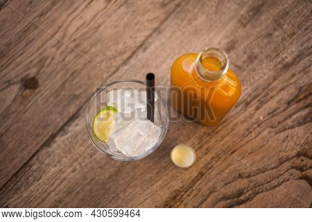 A Healthy Turmeric, Lime And Ginger Drink Jamu.