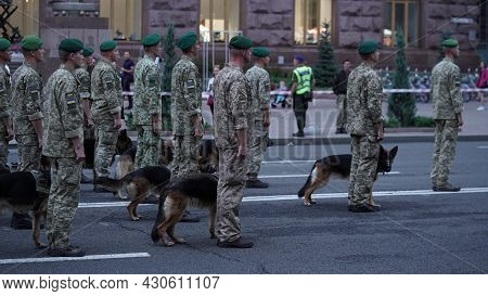 Rehearsal Of Military Parade,formation Of Troops On Occasion Of Declaration Of Independence Of Ukrai