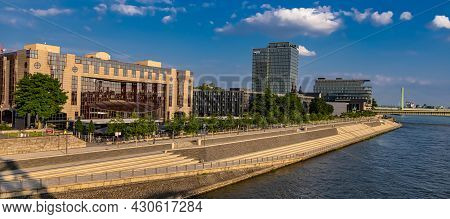 The Steps At Cologne Embankment At River Rhine - Cologne, Germany - June 25, 2021