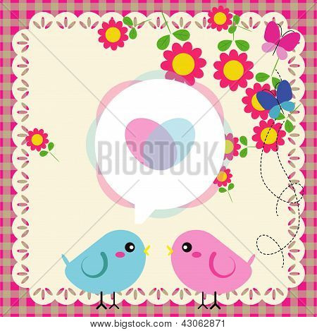 Couple d'oiseaux amoureux.