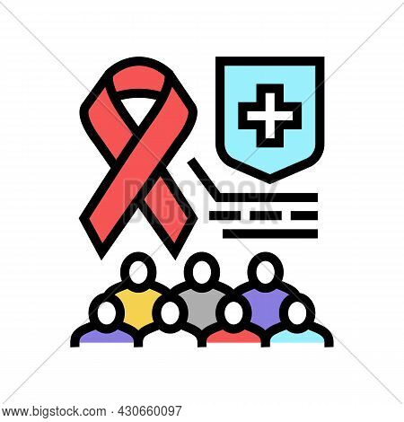 Aids Social Problem Color Icon Vector. Aids Social Problem Sign. Isolated Symbol Illustration