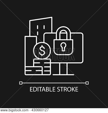 Material Nonpublic Information White Linear Icon For Dark Theme. Business Confidentiality. Thin Line