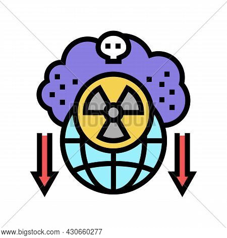 Atomic Energy Social Problem Color Icon Vector. Atomic Energy Social Problem Sign. Isolated Symbol I