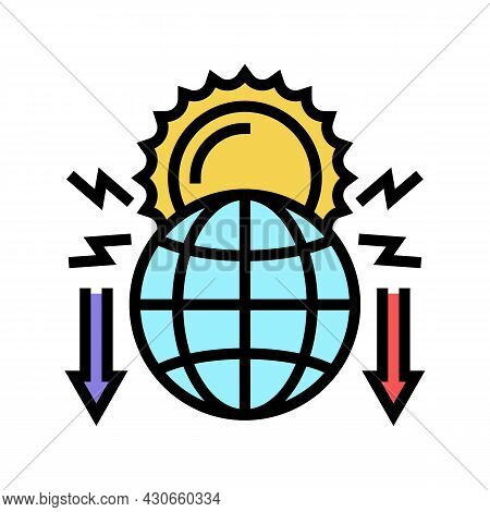 Climate Change And Destruction Of Nature Social Problem Color Icon Vector. Climate Change And Destru