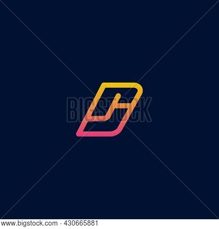 Small Letter Rj Logo, Logo With A Combination Of Yellow, Orange Pink. Modern And Simple Logo Design.