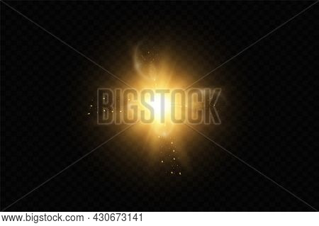 The Sun Is Shining Bright Light Rays With Realistic Glare