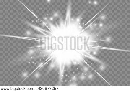 Abstract Special Effect Element Design. Shine Ray With Lightning