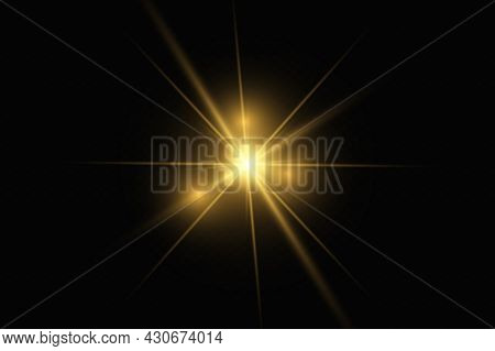 The Sun Is Shining Bright Light Rays With Realistic Glare