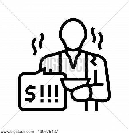 Poverty Social Problem Line Icon Vector. Poverty Social Problem Sign. Isolated Contour Symbol Black 
