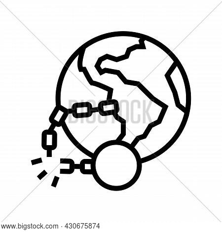 Decolonization Social Problem Line Icon Vector. Decolonization Social Problem Sign. Isolated Contour
